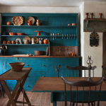Rustic Vintage Teal Blue Kitchen