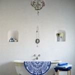 White and Blue Rustic Bathroom