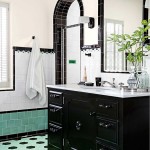 Green and Black Retro Bathroom 