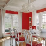 Contemporary Red and White Dining