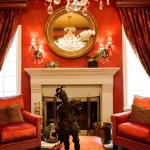 Luxurious Red Fabrics Living Space