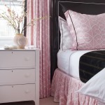 Pink Bedding Black Leather Headboard