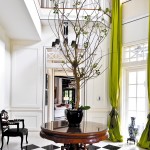Foyer in Black, White and Chartreuse 