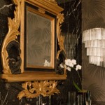 Glam Gold and Black Bathroom