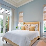 Apricot and Pastel Blue Bedroom