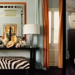 Modern Eclectic Red and Charcoal Bedroom