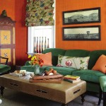 Orange Glasscloth and Green Velvet