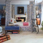 Traditional Master Bedroom in Floral Blue