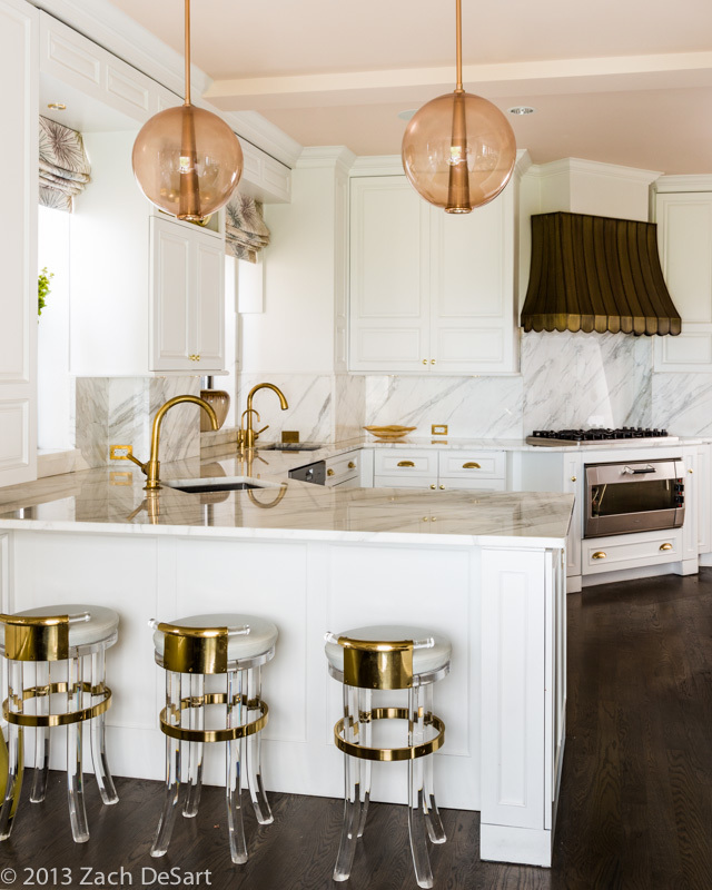white marble gold kitchen