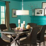 Turquoise Walls and Ceilings and Wicker Chairs