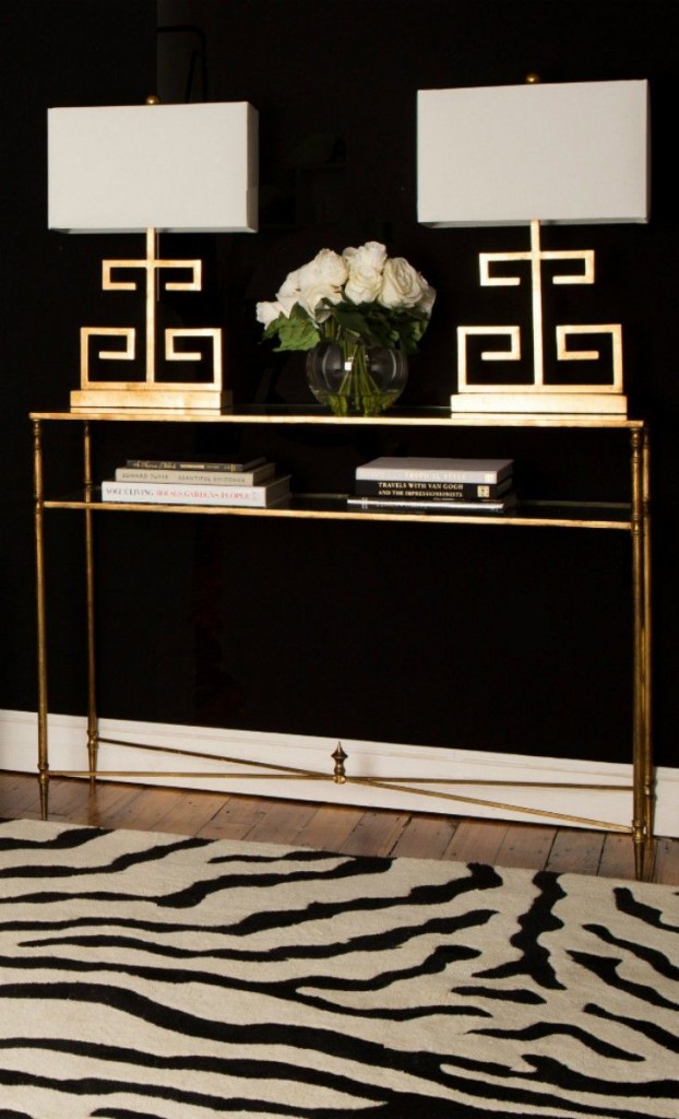 Gold, Black and White Foyer Elegance