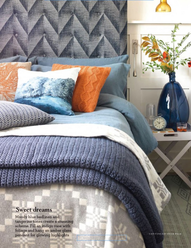 Blue and Orange Country Bedroom