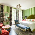 Green and Red Bedroom by Summer Thornton Design