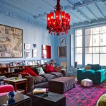 Pink, Blue, Teal and Red Living Room