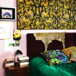 Exotic Green and Yellow Bedroom