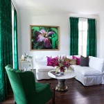 Chic Living Room in Green and White
