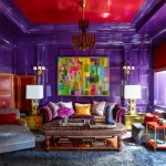 Purple and Red Library by Steven Gambrel