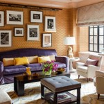 Orange and Purple Living Room by Steven Gambrel 