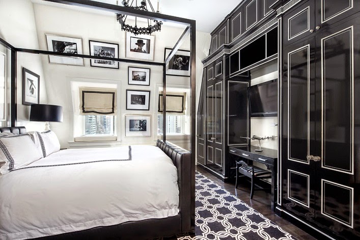 Black and White Traditional Bedroom