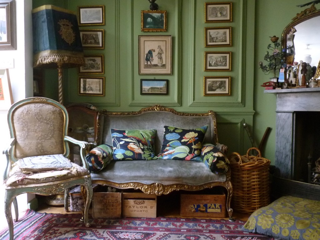 English Eccentric Drawing Room in Green