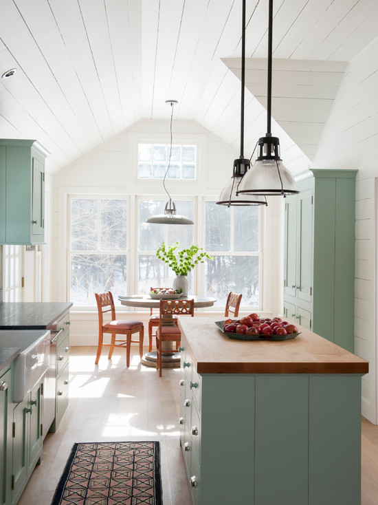 Blue Green Kitchen Cabinets   Interiors By Color