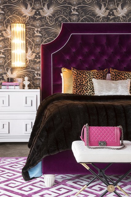 Glam Purple and Leopard Bedroom
