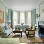Pale Blue Living Room in a Boston Brownstone