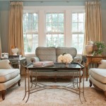 Cream and Blue Traditional Living Room
