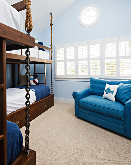 Blue Walls, Bunk Beds - Nautical Bedroom