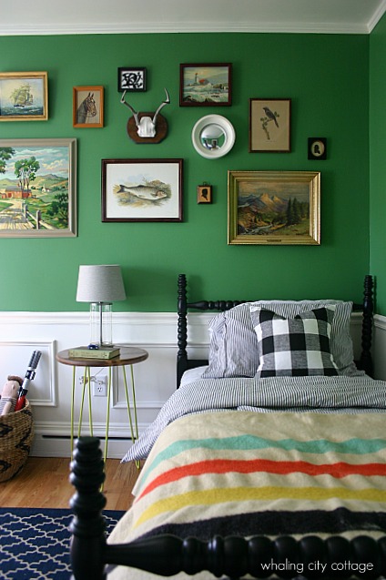 Vintage Styled Boys Room in Green