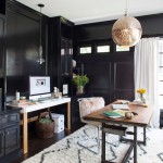 Home Office with Black Walls