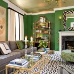 Traditional Living in Green, Black, White and Gold