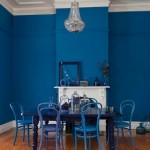 Blue Painted Walls and Chair in the Dining Room