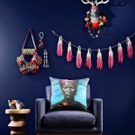 Pops of Coral Against Navy Blue