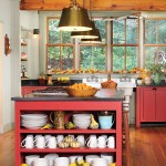 Red Cabinets Vintage Country Styled Kitchen