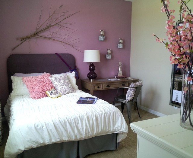 Bedroom in Thistle Purple and Agreeable Gray