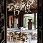 Hippopotamus Skeleton Chandelier in the Dining Room