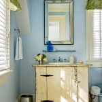 Coastal Bathroom in Pale Blue and Cream