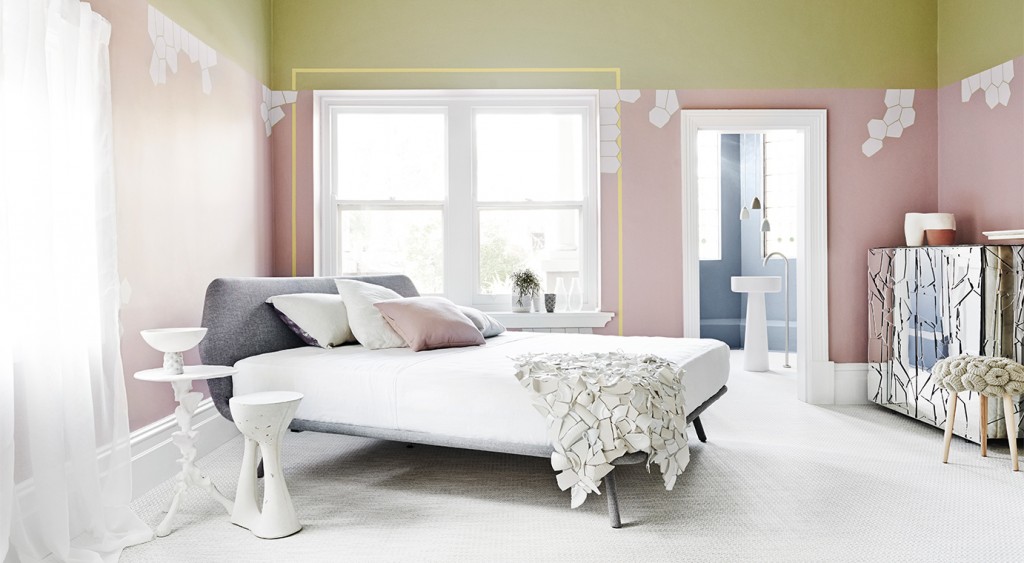 Bio Fragility - Dulux Painted Bedroom green and pink