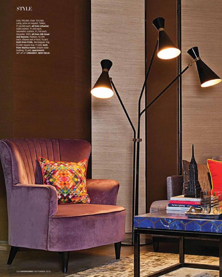 purple armchair contemoporary licviing