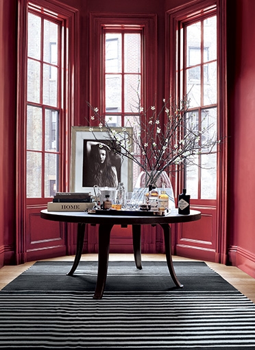 Windows Painted in Ralph Lauren's Townhouse Red Paint Color - Interiors By  Color