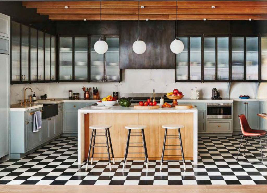 Black And White Checked Tiles In The Kitchen Interiors By Color