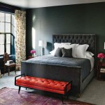 Gray, Red and Purple Master Bedroom