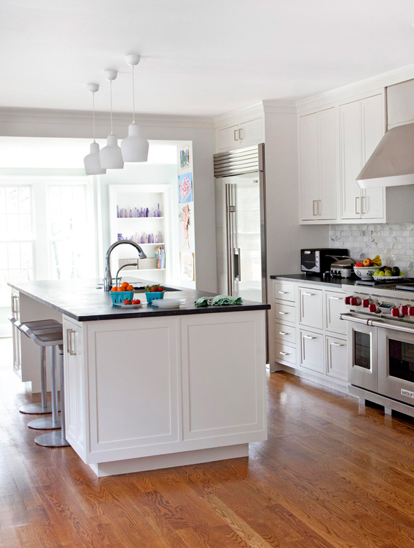 White kitchen cabinets, walls and ceilings!