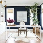 Navy Blue and White Home Office