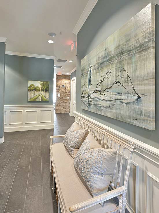 Interior Painted in Benjamin Moore Sea Pine - Interiors By Color