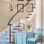 Traditional Foyer Staircase in Turquoise