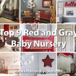 Top 9 red and gray nursery by http://www.interiorsbycolor.com/