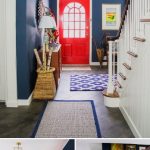 Blue and Red Entrance Painted in Benjamin Moore Washington Blue