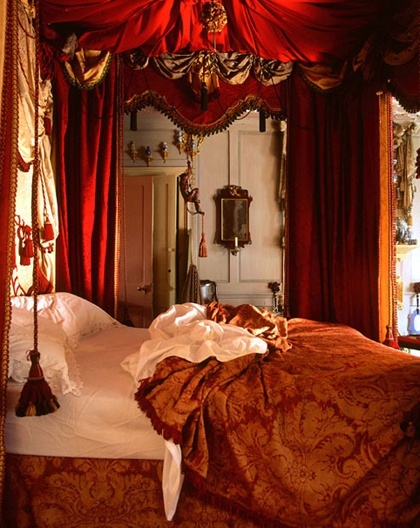 opulent red bedroom